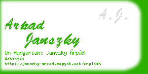 arpad janszky business card